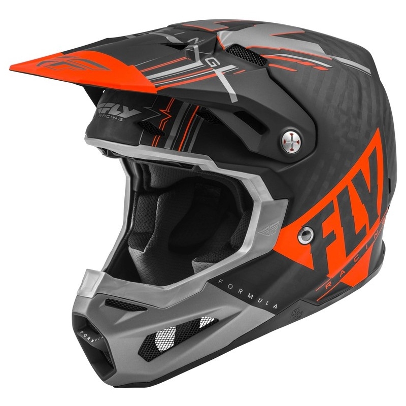 Motocross Helm FLY Racing Formula Vector schwarz-grau-orange