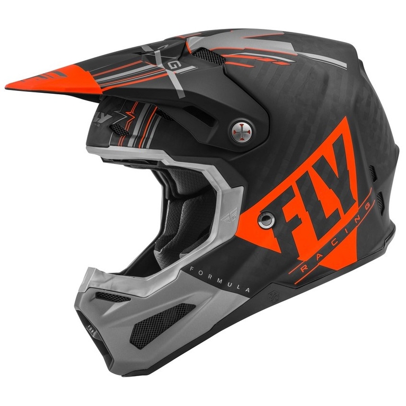 Motocross Helm FLY Racing Formula Vector schwarz-grau-orange