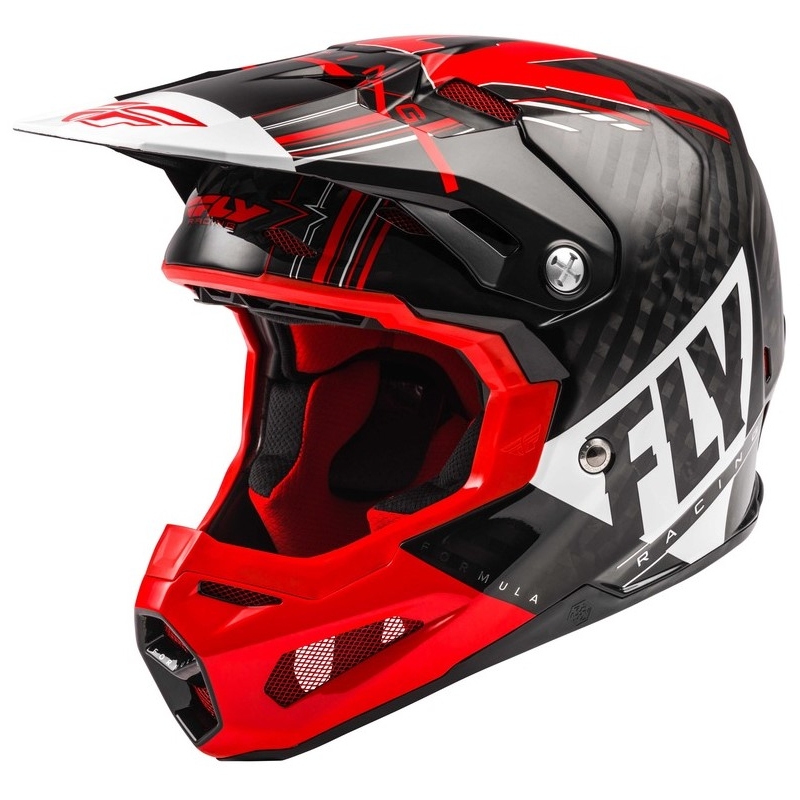 Motocross Helm FLY Racing Formula Vector schwarz-weiß-rot