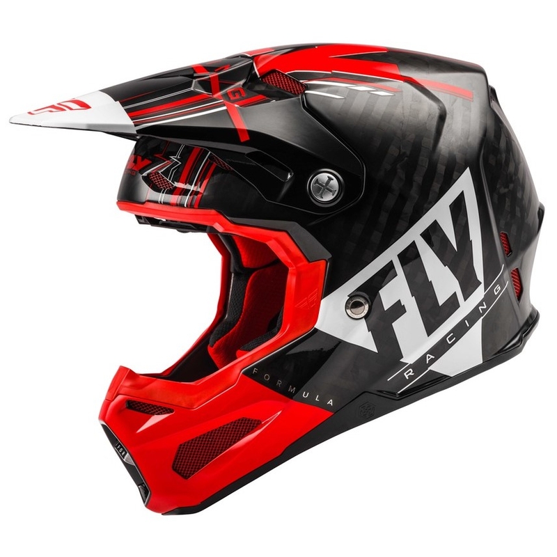 Motocross Helm FLY Racing Formula Vector schwarz-weiß-rot