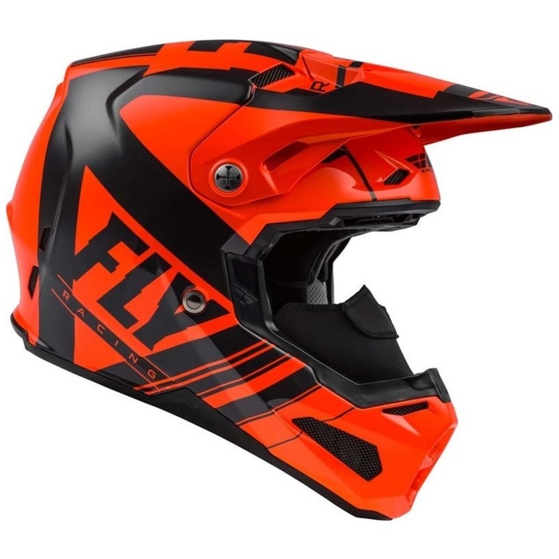 Motocross Helm FLY Racing Formula Vector schwarz-fluor orange