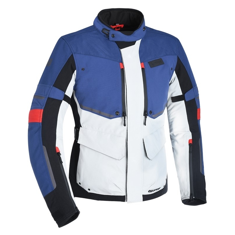 Oxford Advanced Mondial grau-schwarz-blaue Motorradjacke