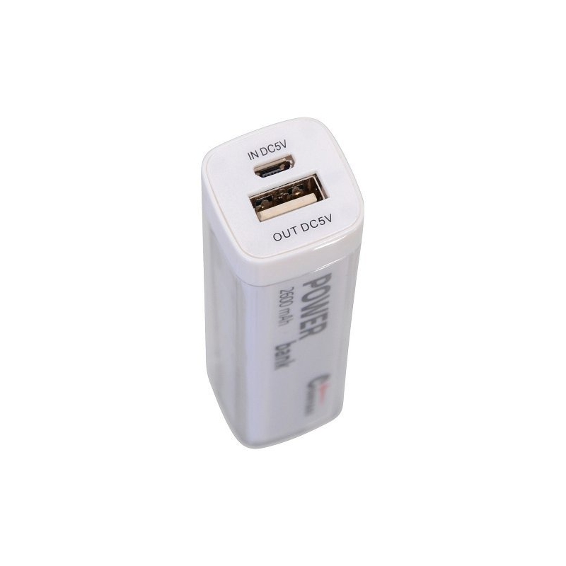 POWER BANK 2600mA weiß + 30cm Kabel