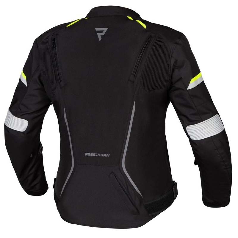 Women's Rebelhorn Blast Grau-Schwarz-Fluo Gelb Motorradjacke Ausverkauf