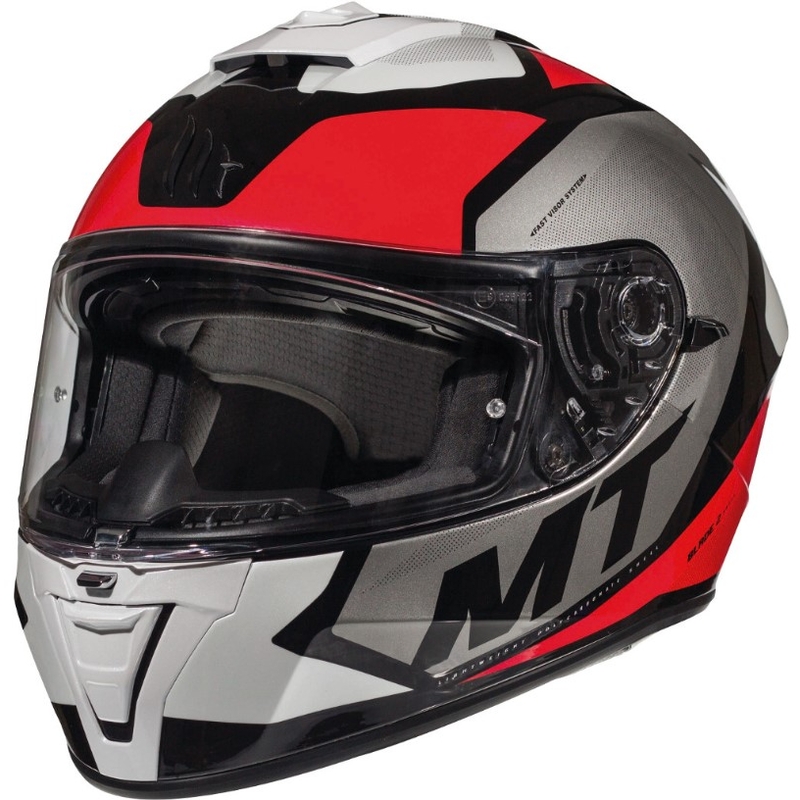 MT Blade 2 SV Trick schwarz-grau-roter Integral-Motorradhelm - Klasse II