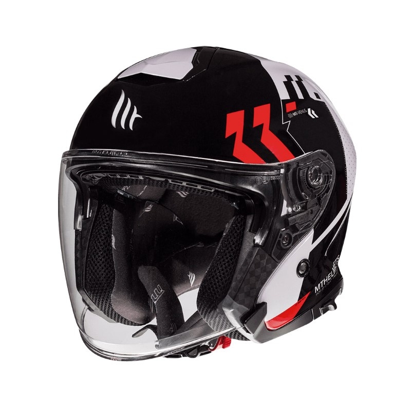 Offener Motorradhelm MT Thunder 3 SV Venus schwarz-weiß-rot - Qualität II