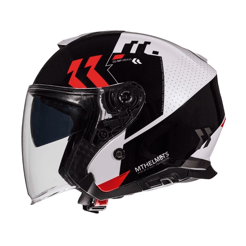 Offener Motorradhelm MT Thunder 3 SV Venus schwarz-weiß-rot - Qualität II