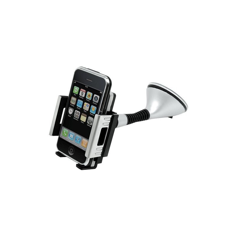 Telefonhalter / GPS auf Saugnapf SILBER