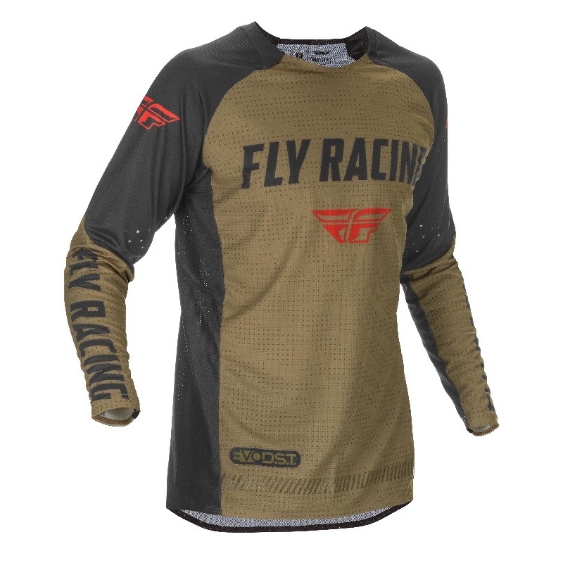 Motocross Trikot FLY Racing Evolution 2021 grün-schwarz-rot Ausverkauf