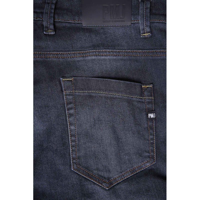 PMJ Voyager Blaue beschnittene Motorradjeans