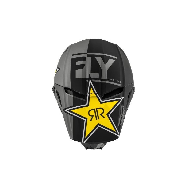 Motocross-Helm FLY Racing Kinetic Rockstar grau-schwarz-gelb