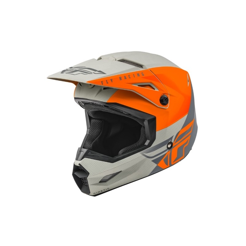 Motocross Helm FLY Racing Kinetic Straight orange-grau Ausverkauf