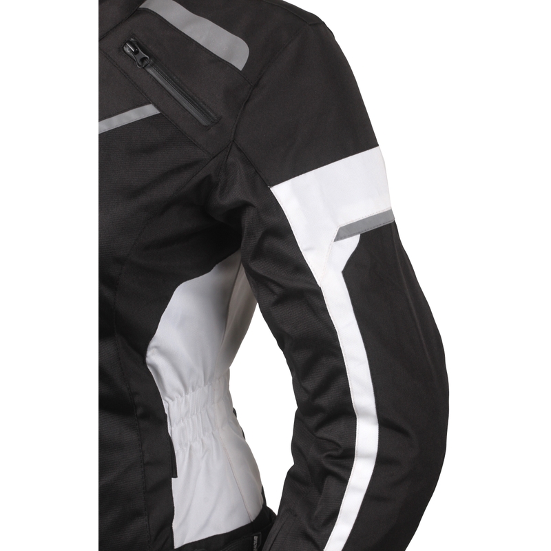 Damen Motorradjacke Street Racer Betty schwarz und weiß - II. Qualität