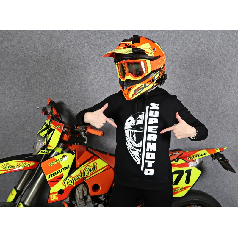 Damen Sweatshirt SUPERMOTO schwarz Ausverkauf