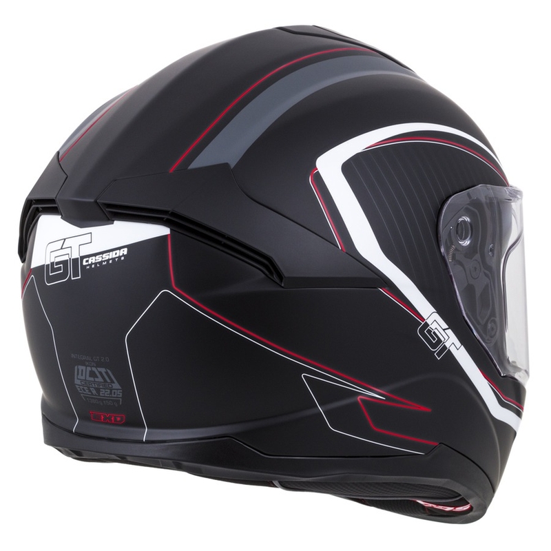 Integralhelm Cassida Integral GT 2.0 Reptyl schwarz-grau-weiß-rot