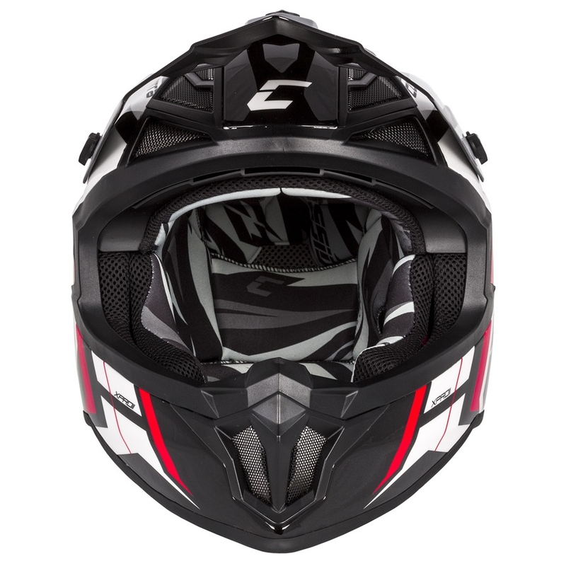 Motocross Helm Cassida Cross Pro II Contra weiß-rot-schwarz