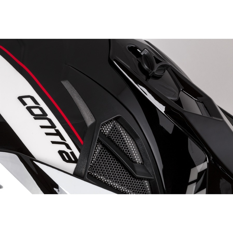 Motocross Helm Cassida Cross Pro II Contra weiß-rot-schwarz