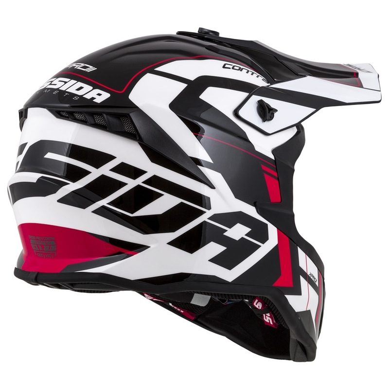Motocross Helm Cassida Cross Pro II Contra weiß-rot-schwarz