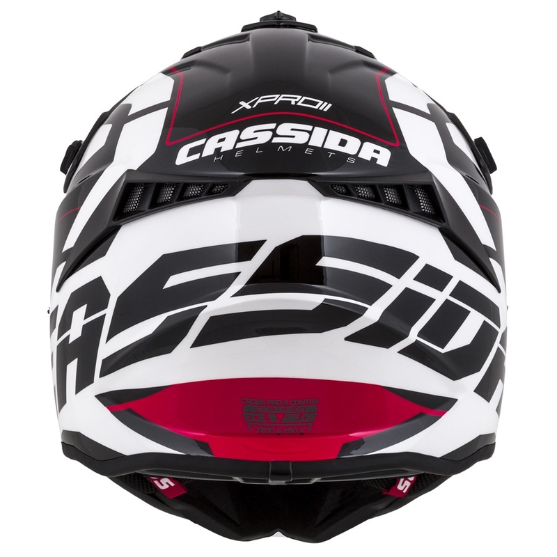 Motocross Helm Cassida Cross Pro II Contra weiß-rot-schwarz
