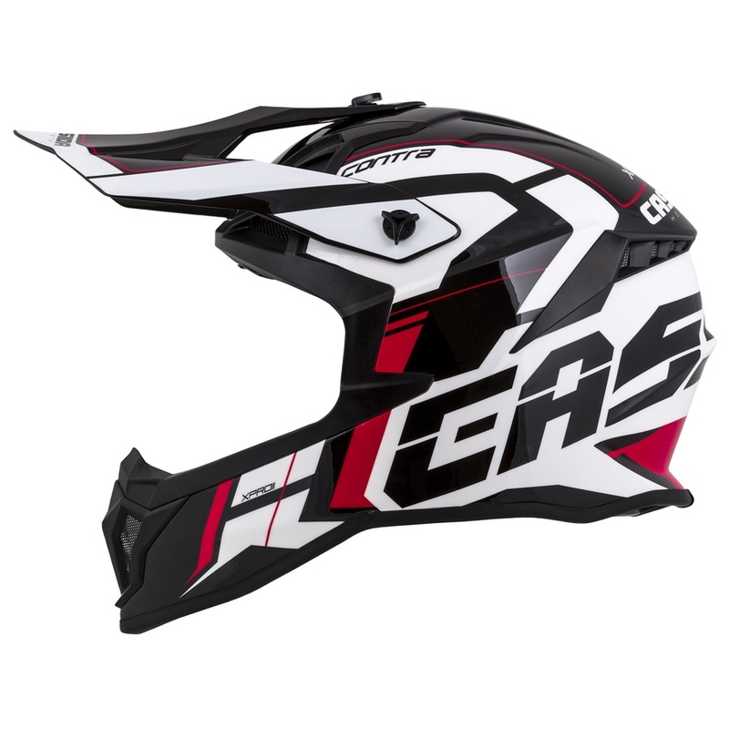 Motocross Helm Cassida Cross Pro II Contra weiß-rot-schwarz