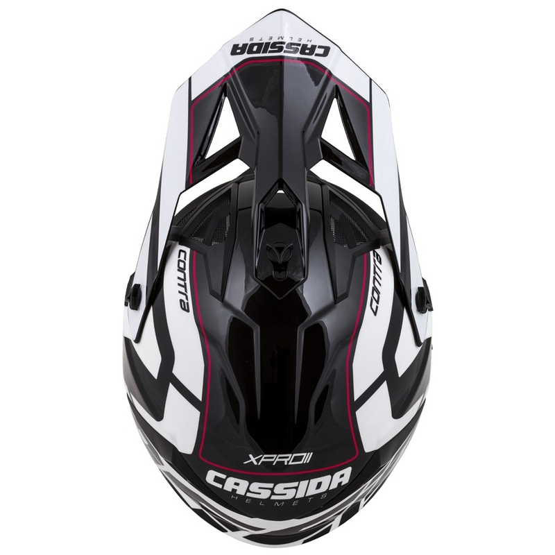 Motocross Helm Cassida Cross Pro II Contra weiß-rot-schwarz