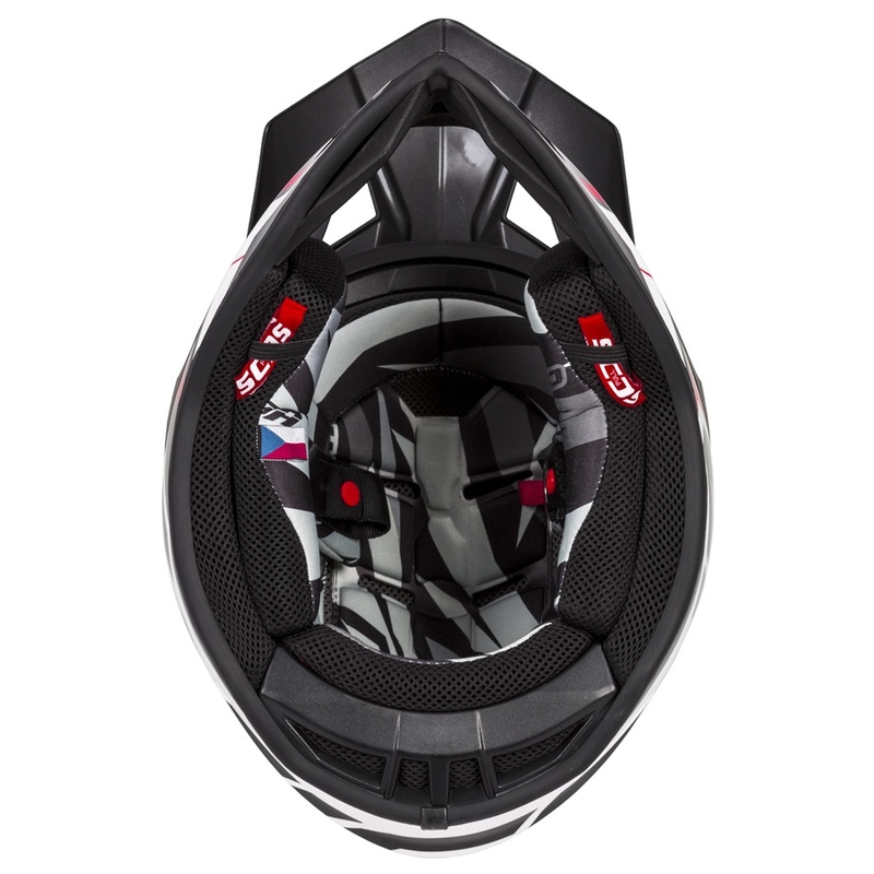 Motocross Helm Cassida Cross Pro II Contra weiß-rot-schwarz