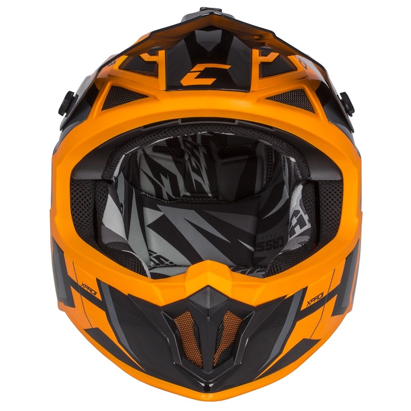 Cassida Cross Pro II Contra Motocross-Helm orange-schwarz-grau