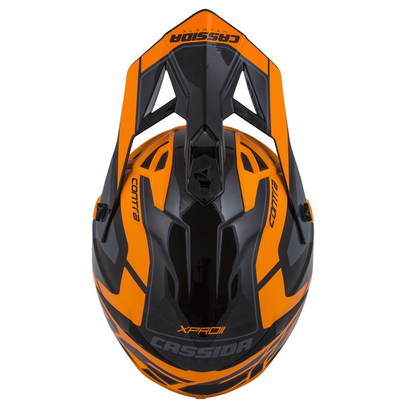 Cassida Cross Pro II Contra Motocross-Helm orange-schwarz-grau