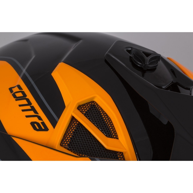 Cassida Cross Pro II Contra Motocross-Helm orange-schwarz-grau