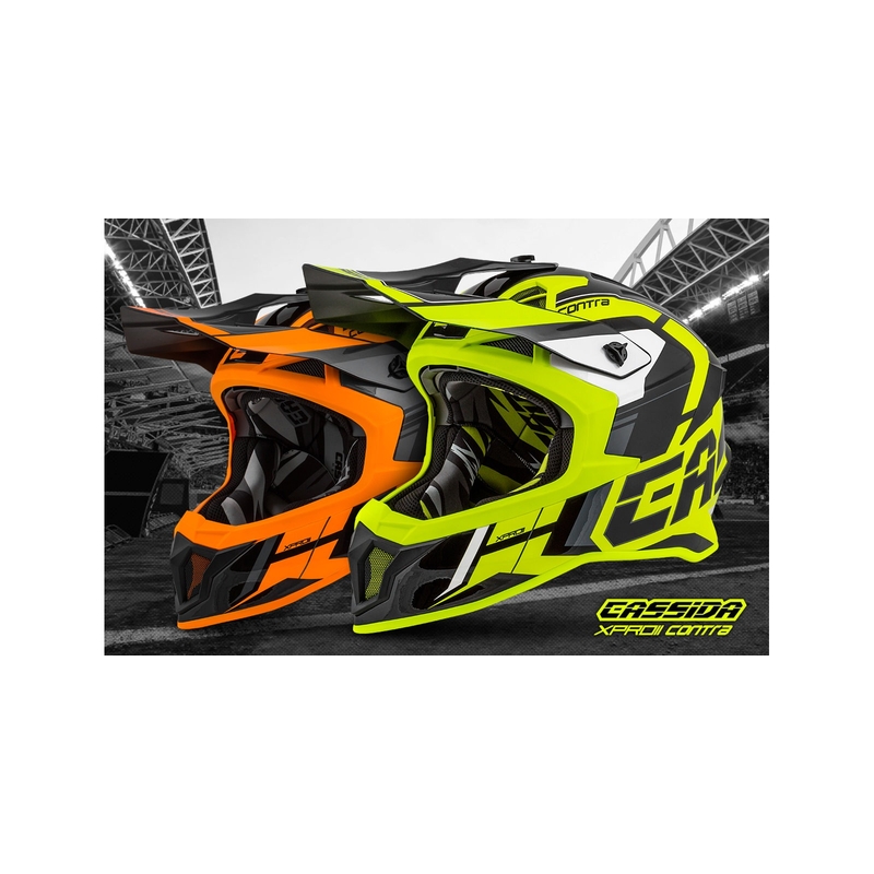 Cassida Cross Pro II Contra Motocross-Helm orange-schwarz-grau