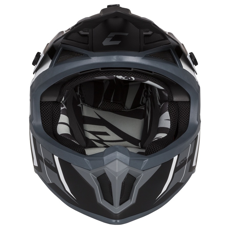 Cassida Cross Pro II Contra Motocross-Helm schwarz-grau-weiß