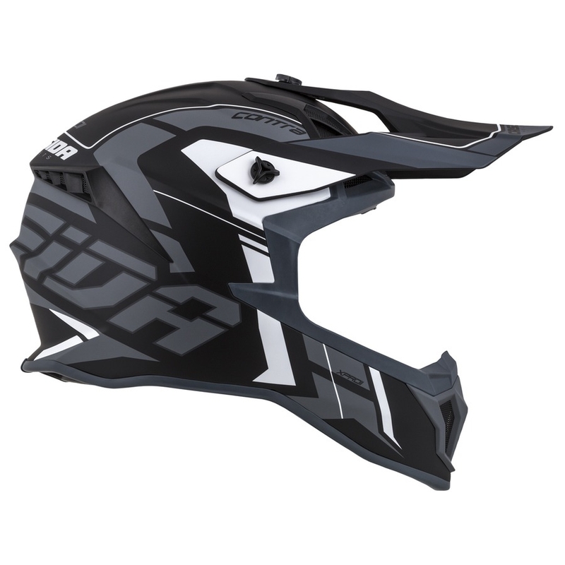 Cassida Cross Pro II Contra Motocross-Helm schwarz-grau-weiß