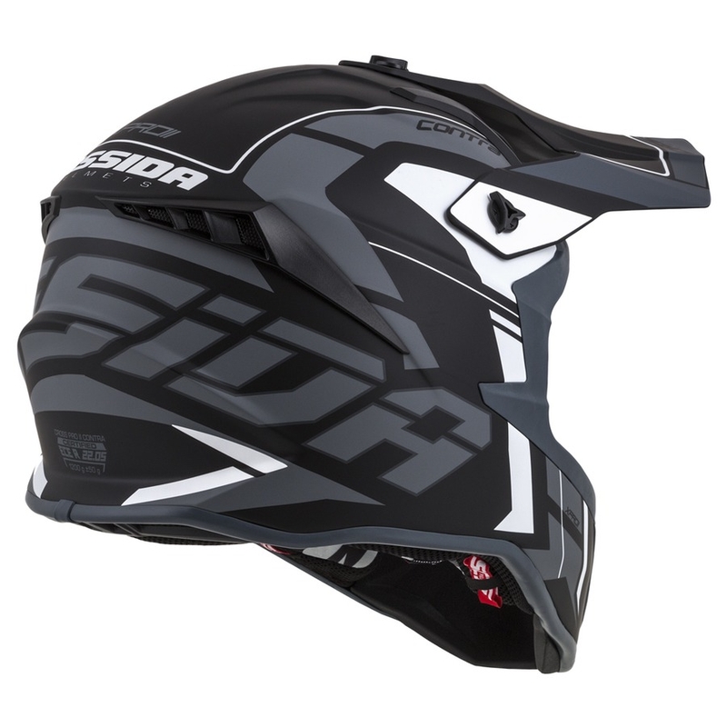 Cassida Cross Pro II Contra Motocross-Helm schwarz-grau-weiß
