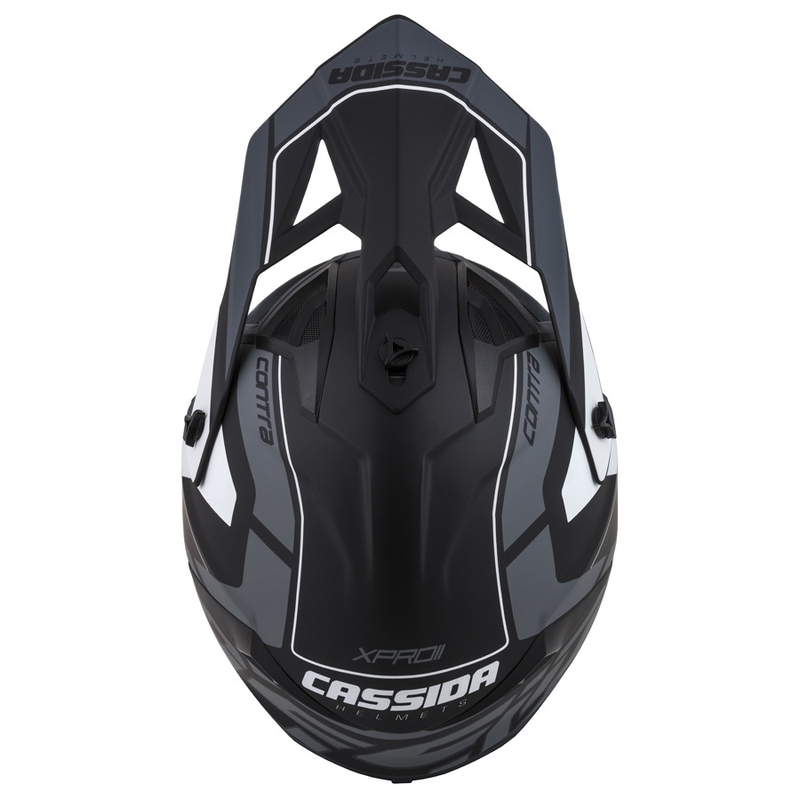 Cassida Cross Pro II Contra Motocross-Helm schwarz-grau-weiß