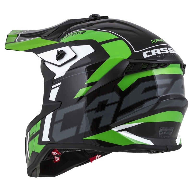 Cassida Cross Pro II Contra Motocross-Helm schwarz-grau-weiß-grün