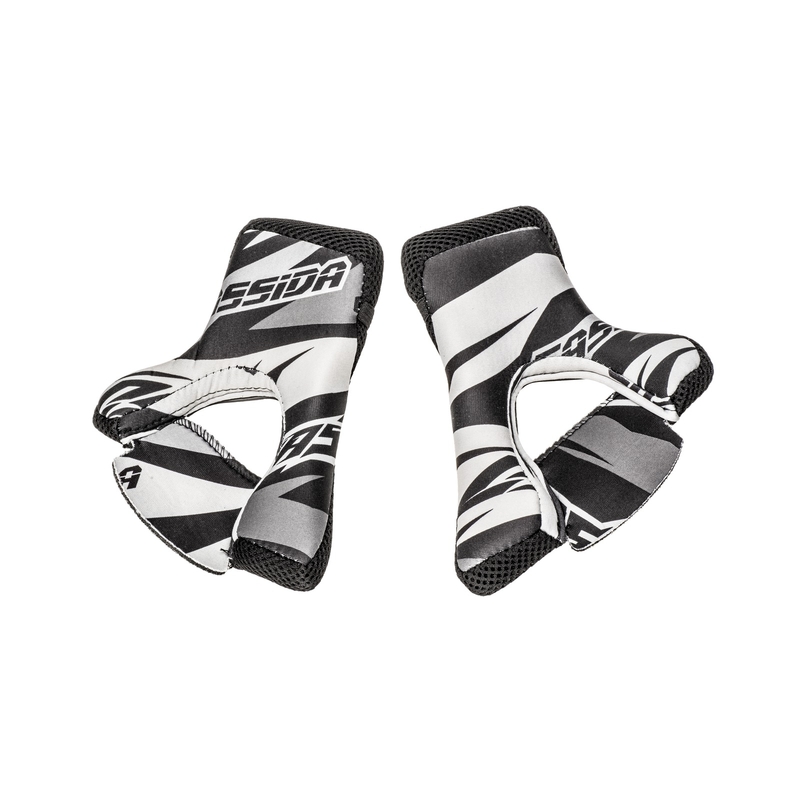 Innenwangenpolster für Cassida Cross Pro II Helm schwarz-weiß-grau