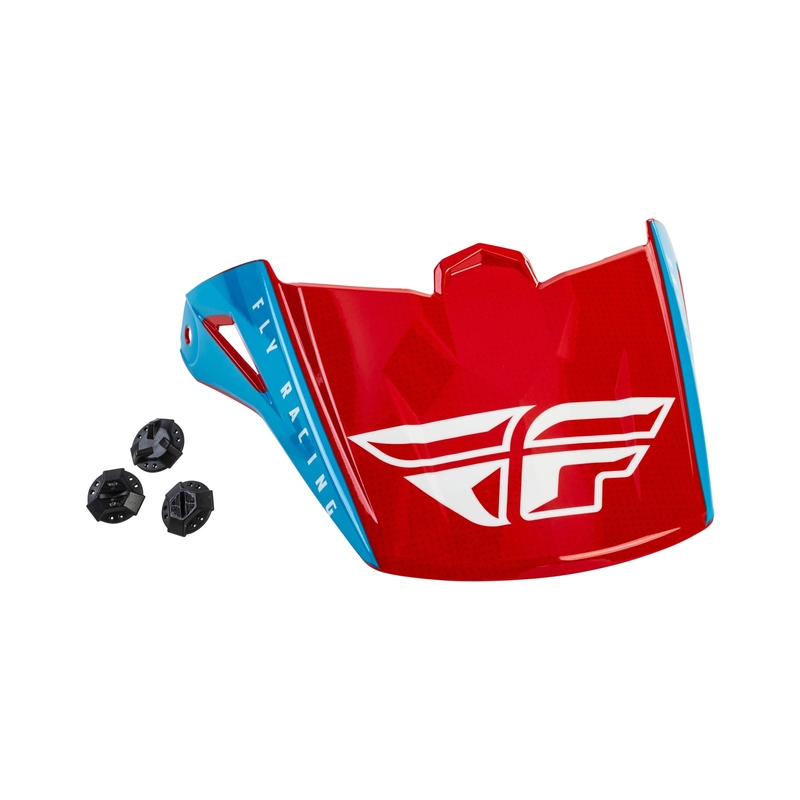 Helmvisier für FLY Racing Kinetic Straight rot-weiß-blau