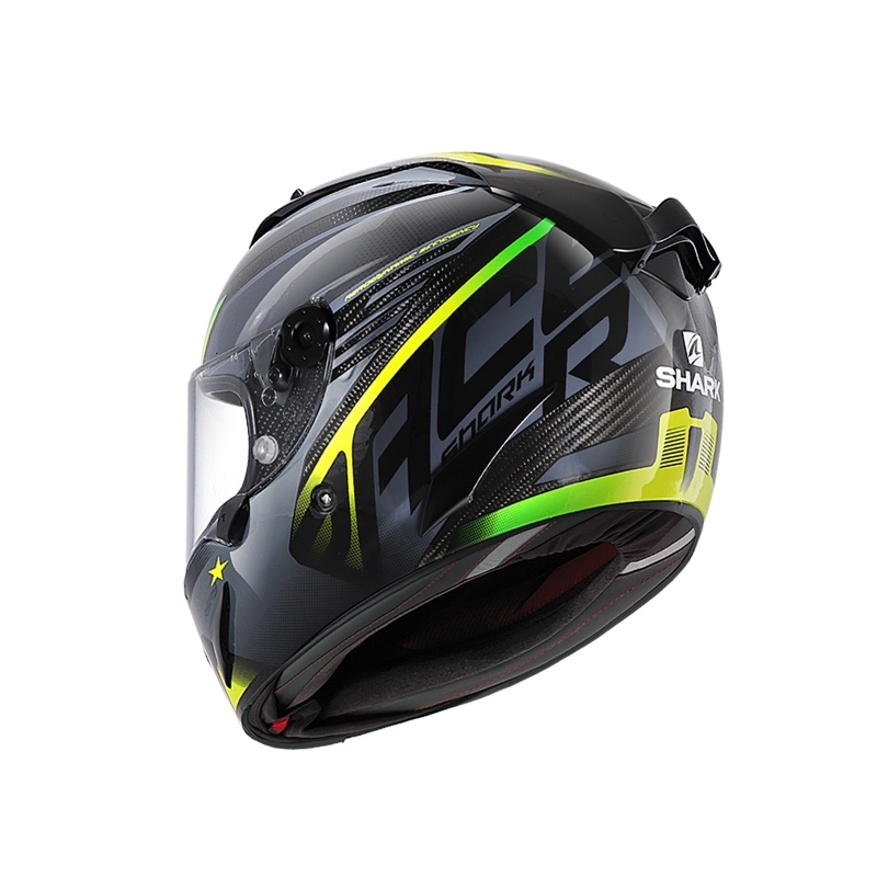 Integralhelm SHARK RACE R-PRO CARBON Aspy grau-fluo gelb