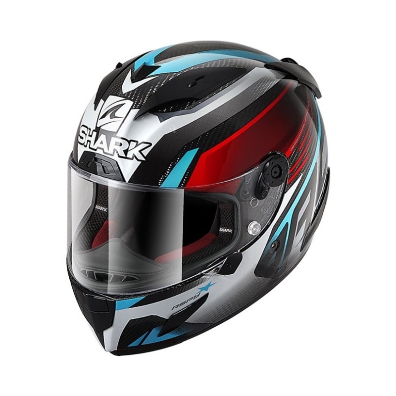Integralhelm SHARK RACE R-PRO CARBON Aspy grau-blau-rot