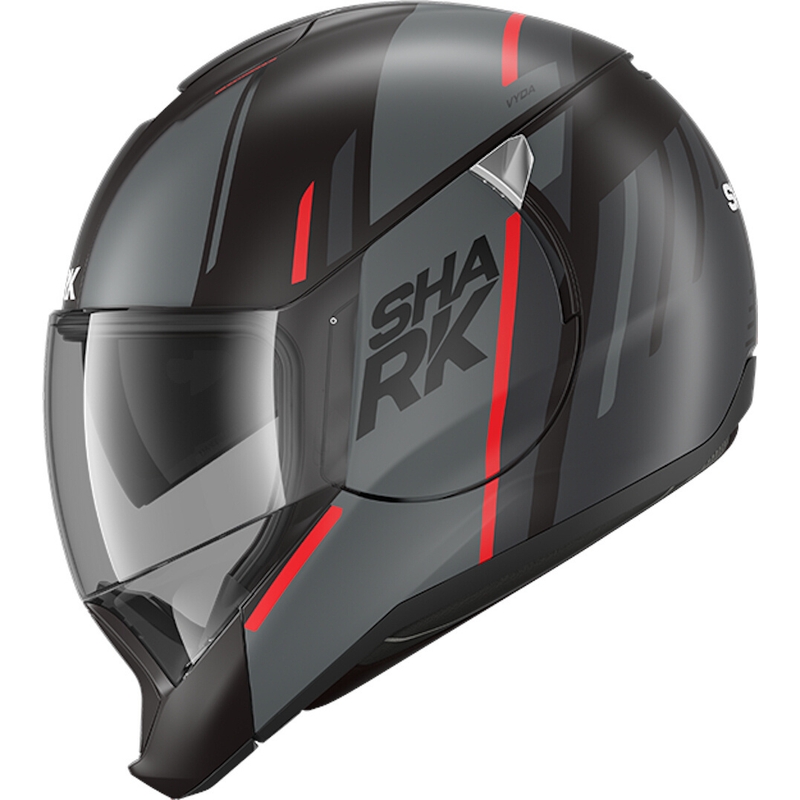 SHARK EVOJET Kipphelm Schwarz-Grau-Rot