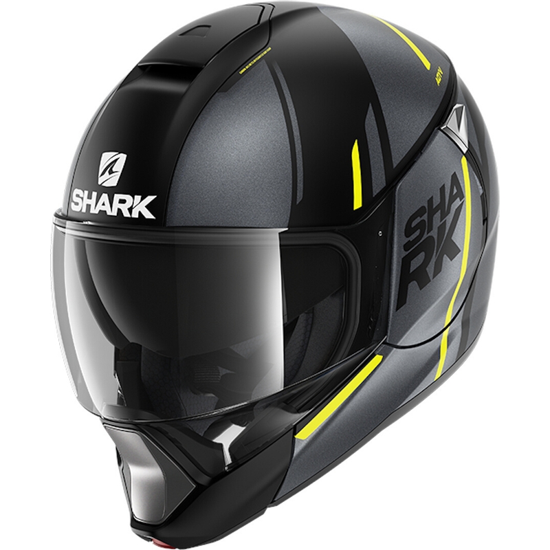Kipphelm SHARK EVOJET Vyda schwarz-grau-gelb