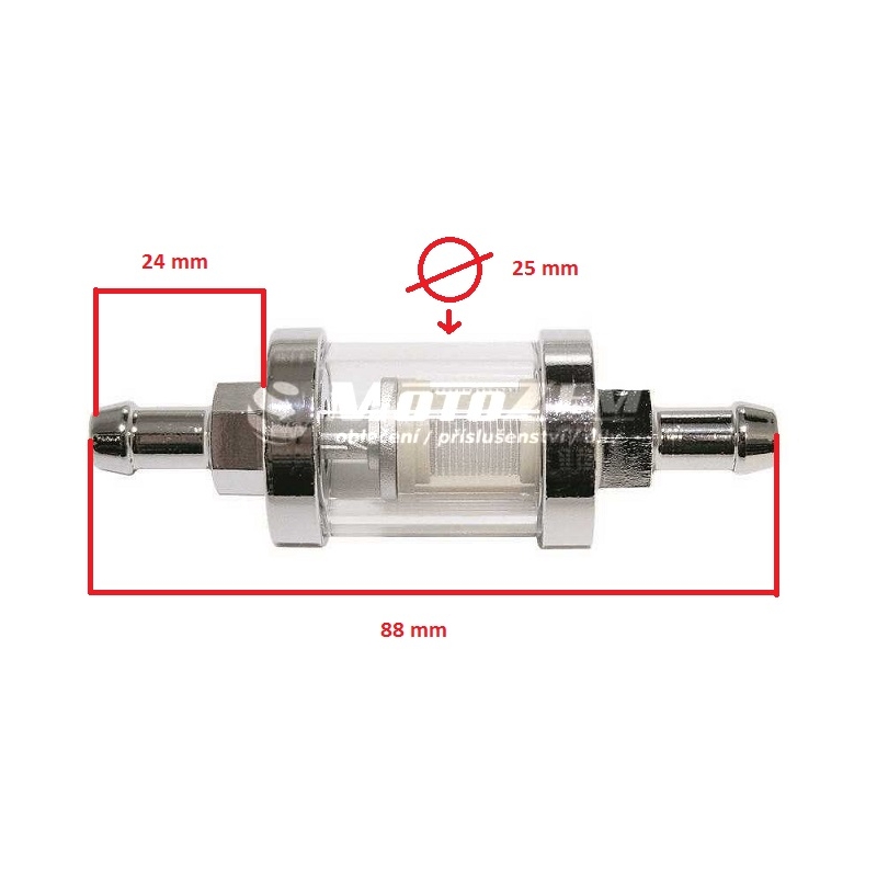 Kraftstofffilter Chrom 8 mm