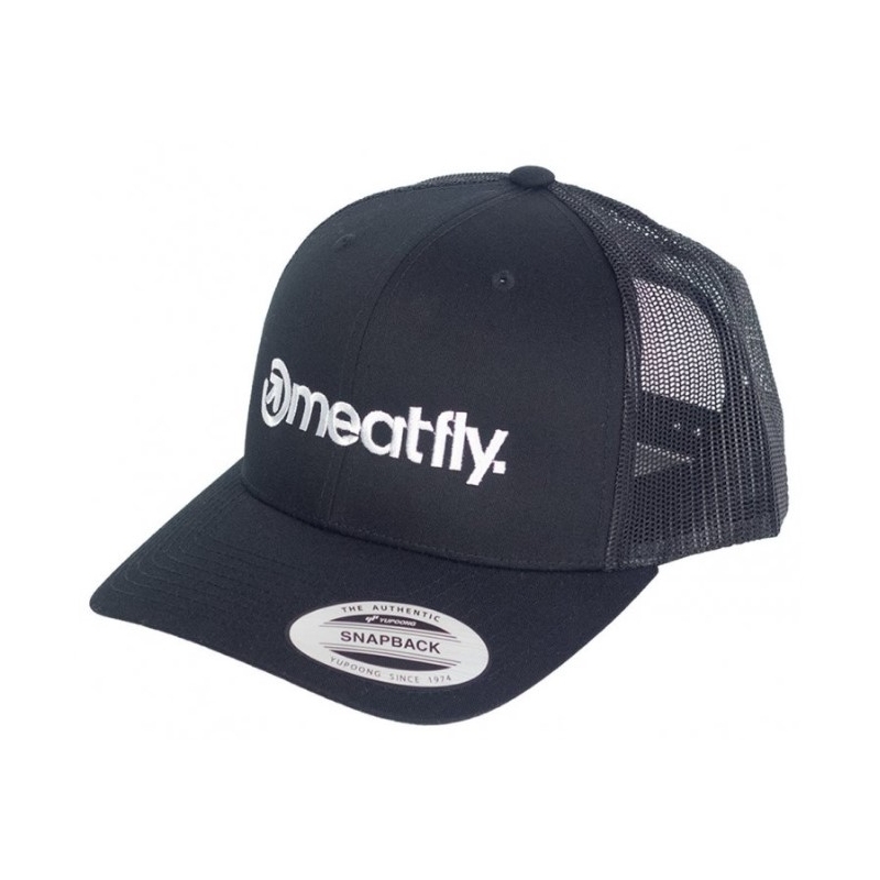 Meatfly Logo Trucker Kappe Yupoong schwarz