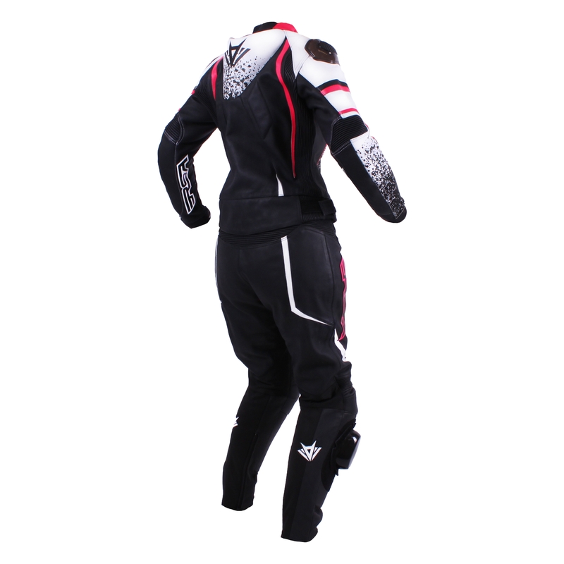 Damen RSA Pink Glass Weiß-Schwarz-Rosa Motorradoverall Ausverkauf