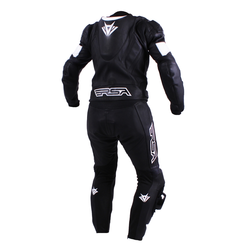 Herren RSA Black Pack Schwarz-Weißer Motorradoverall Ausverkauf