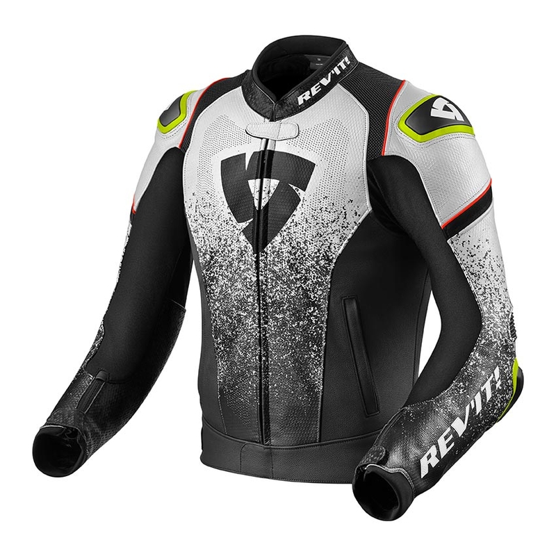 Revit Quantum schwarz-weiße Motorradjacke Ausverkauf
