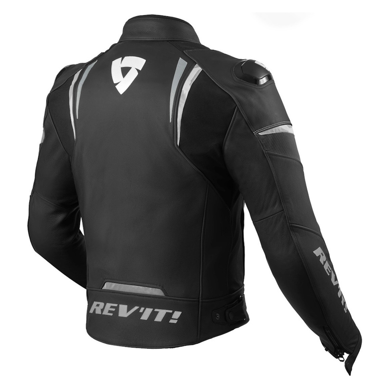 Revit Glide Schwarz-Weiß-Motorradjacke Ausverkauf