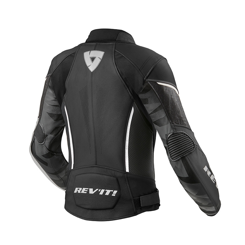 Damen Revit Xena 3 Schwarz-Weiß-Motorradjacke Ausverkauf