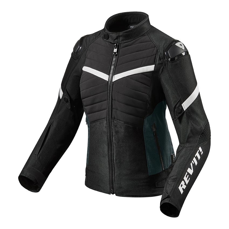 Damen Revit Arc H2O-schwarz und weiß Motorradjacke Ausverkauf