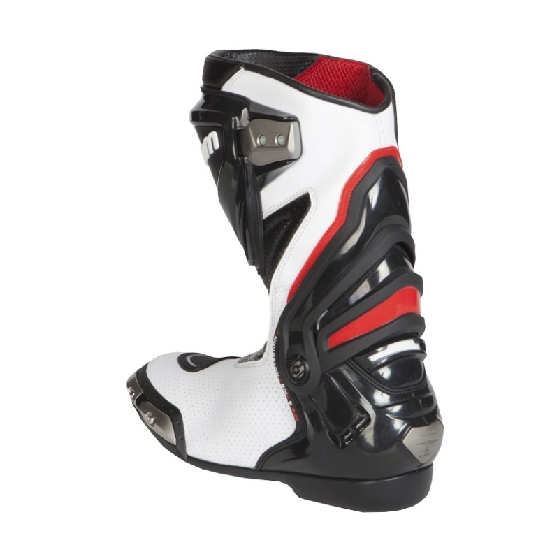 Rebelhorn Rival Weiß und Schwarz Perforierte Motorradstiefel Ausverkauf